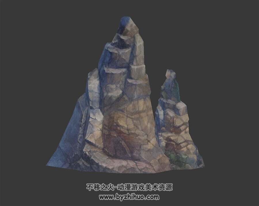 灰色岩石 3D模型 四角面 百度网盘下载