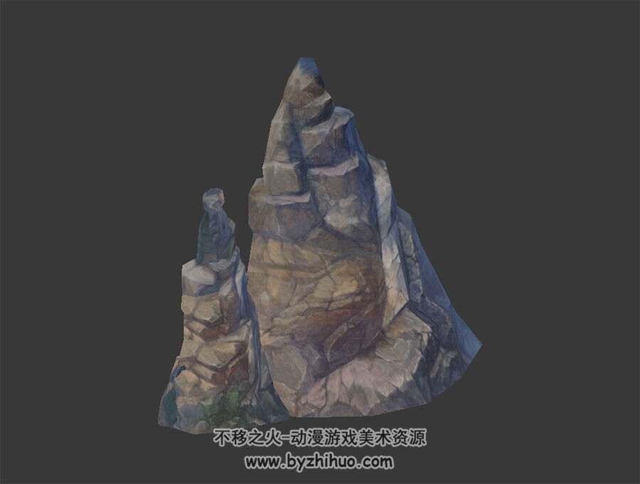 灰色岩石 3D模型 四角面 百度网盘下载