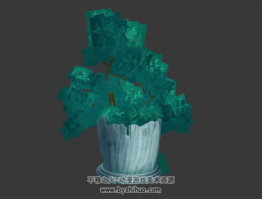 盆栽小屋 3D模型 四角面 百度网盘下载