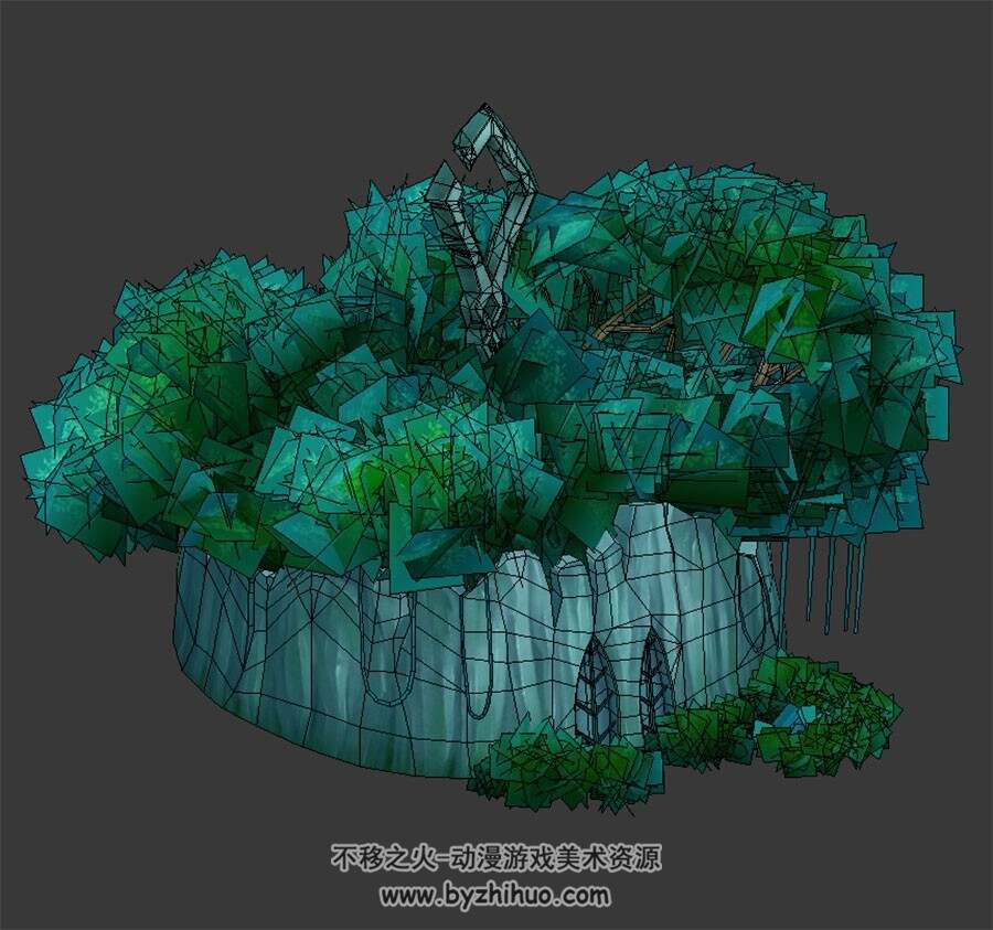 盆景假山 3D模型 四角面 百度网盘下载
