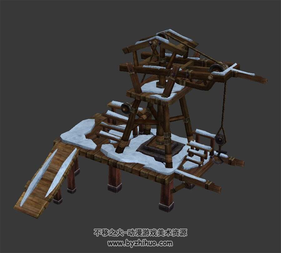 雪地吊车 3D模型 四角面 百度网盘下载