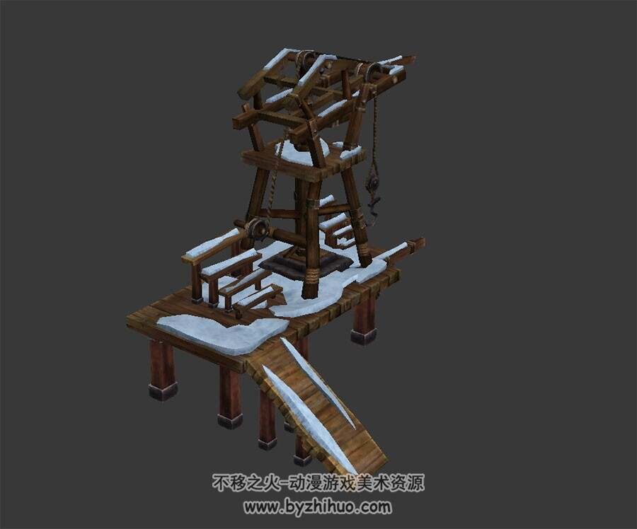 雪地吊车 3D模型 四角面 百度网盘下载