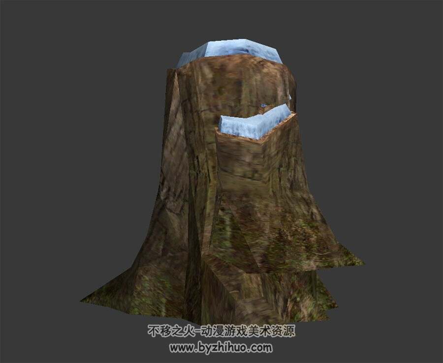 雪地树桩 3D模型 四角面 百度网盘下载