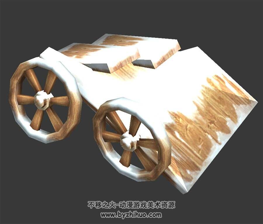 折断的木板车 3D模型 百度网盘下载