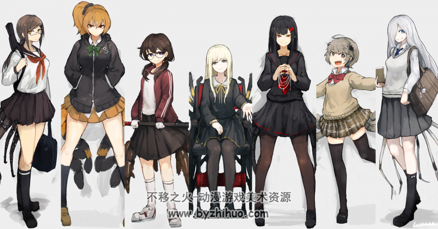 P站画师lansane画里的魔物娘