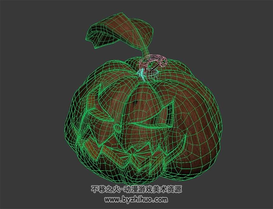 木刻南瓜 3D模型 四角面 百度网盘下载
