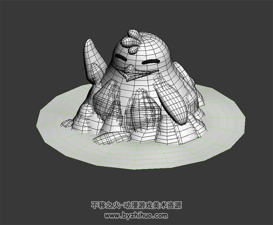 卡通小鸡雕像 3D模型 百度网盘下载