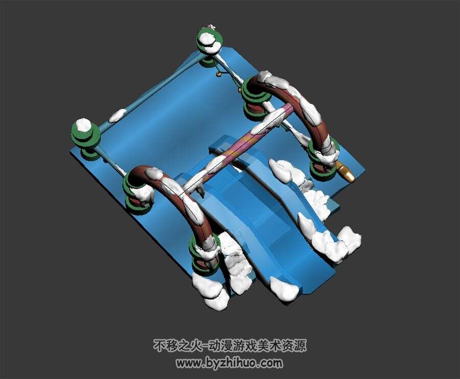 卡通小拱桥 3D模型 四角面 百度网盘下载