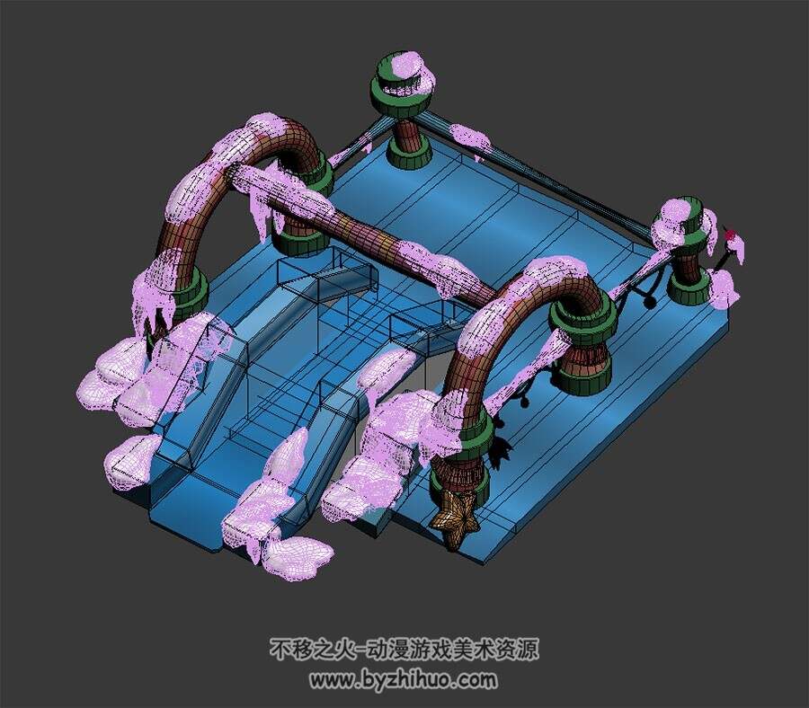 卡通小拱桥 3D模型 四角面 百度网盘下载