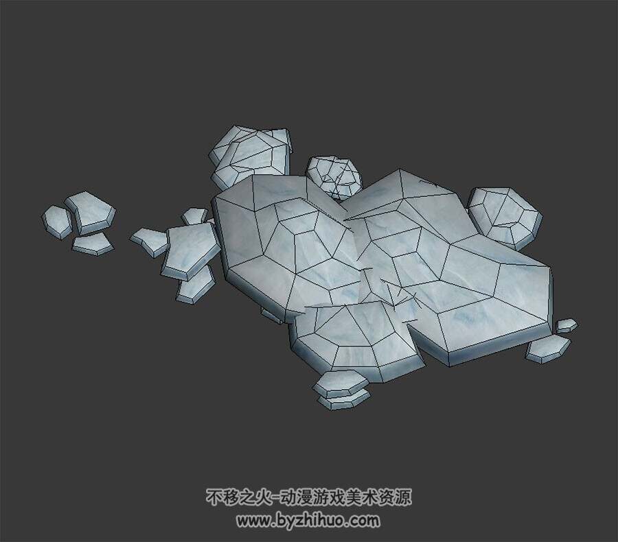 河底石头 3D模型 四角面 百度网盘下载