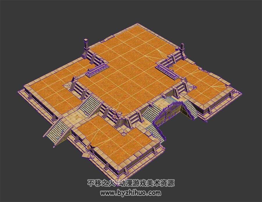 广场平台 3D模型 四角面 百度网盘下载