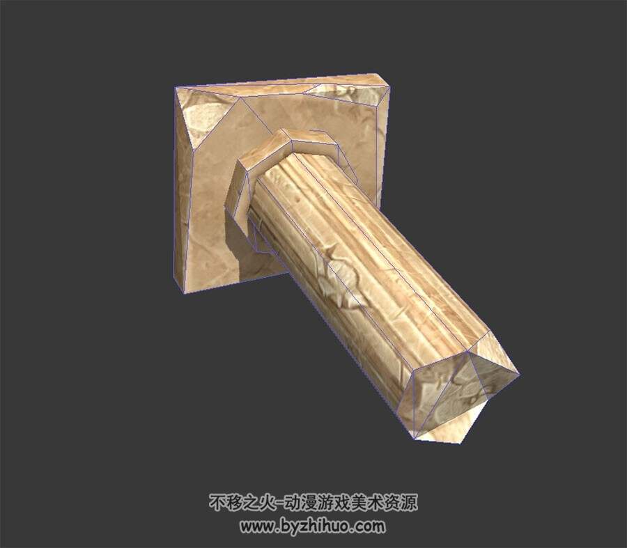 倾倒的罗马柱 3D模型 四角面 百度网盘下载