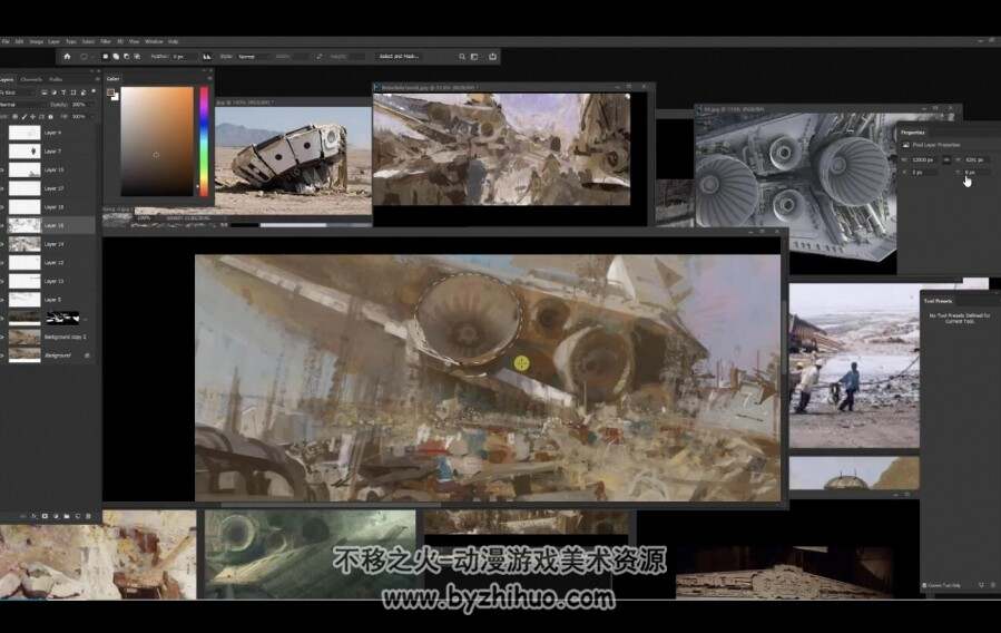 史诗级科幻星球战区驱逐舰数字绘画视频教程
