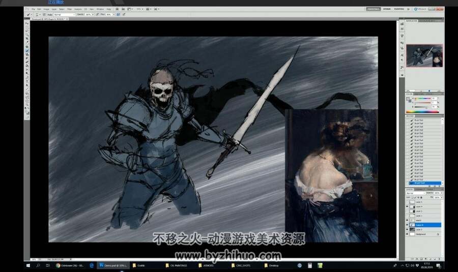 骷髅王战士数字绘画实例训练视频教程