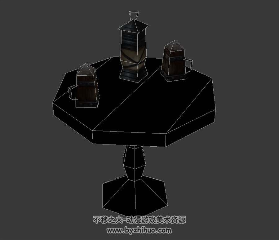 陈旧的酒吧桌 3D模型 四角面 百度网盘下载