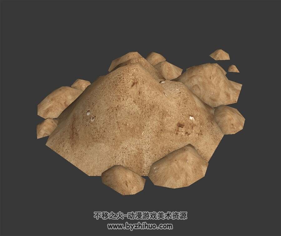 砂石堆 3D模型 四角面 百度网盘下载
