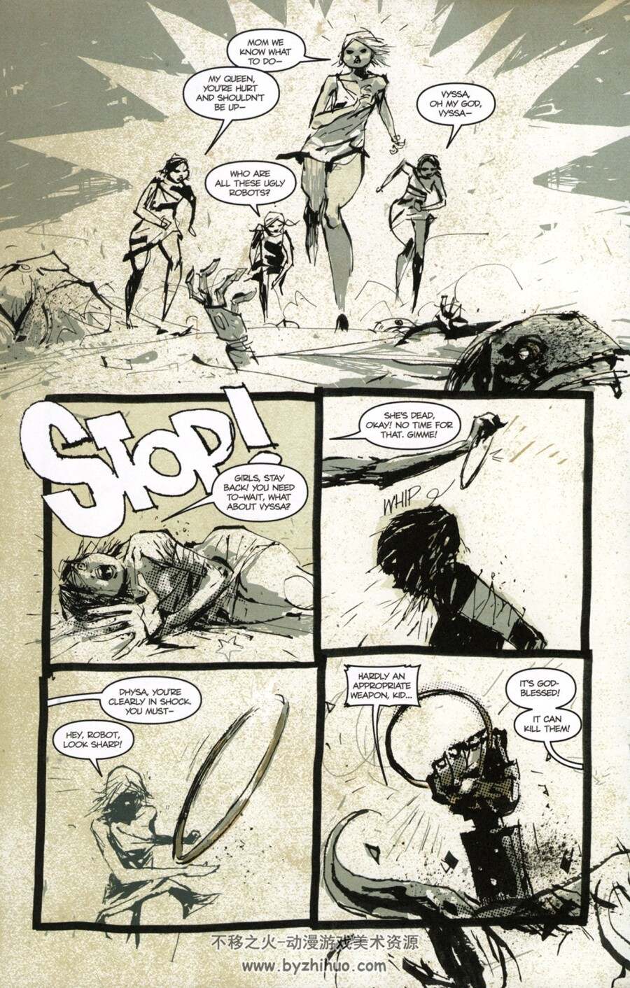 Ashley Wood的漫画作品Zombies vs Robots vs Amazons 1-3册