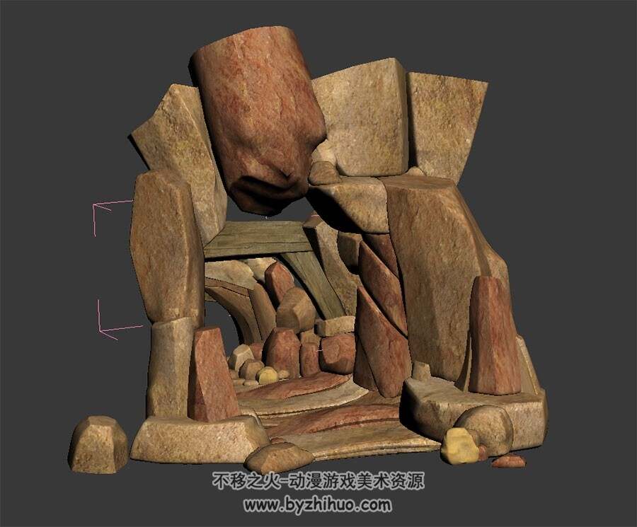 石洞洞口 max模式下载 3D模型 四角面