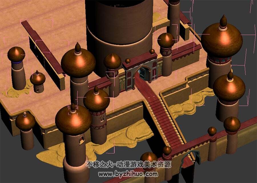 中东宫殿建筑 max模式下载 3D模型 四角面