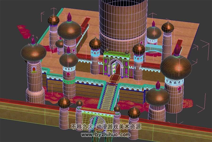 中东宫殿建筑 max模式下载 3D模型 四角面