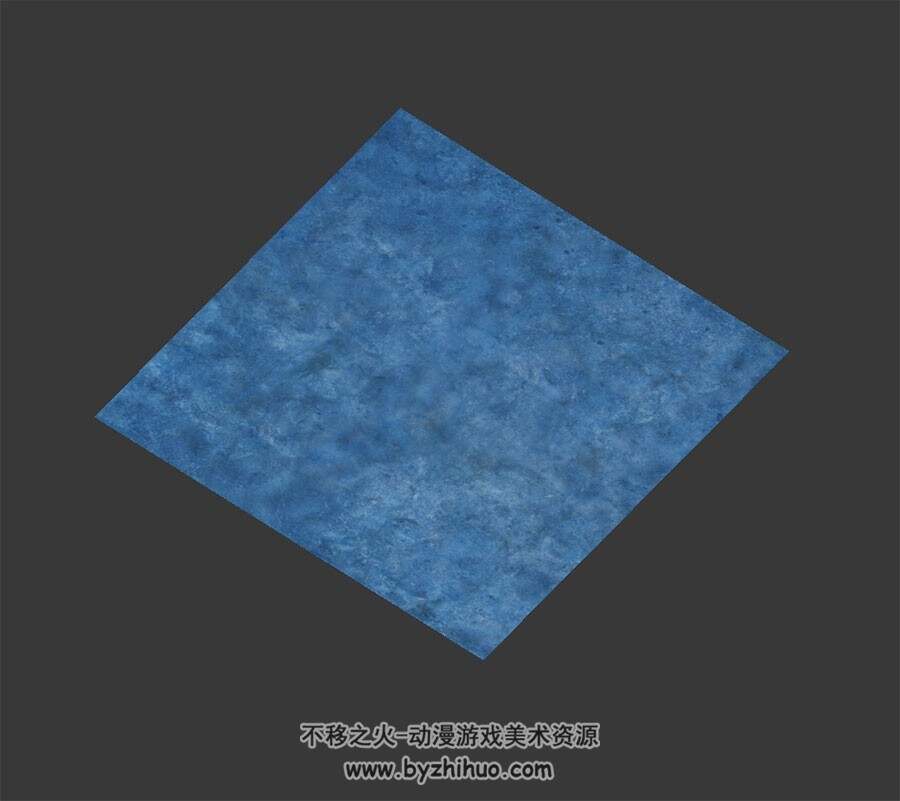 蓝色地板墙壁 四角面3D模型下载 max格式