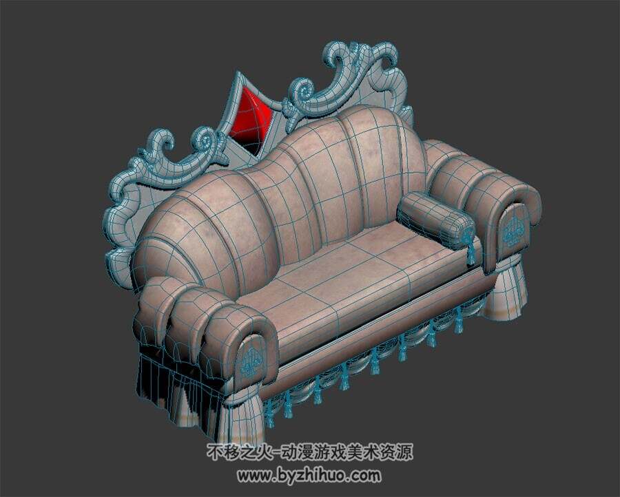 欧式沙发 场景摆件 3D模型下载 四角面 max格式