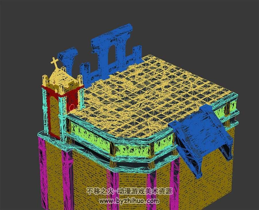 残破的宫殿 max模式下载 3D模型 四角面