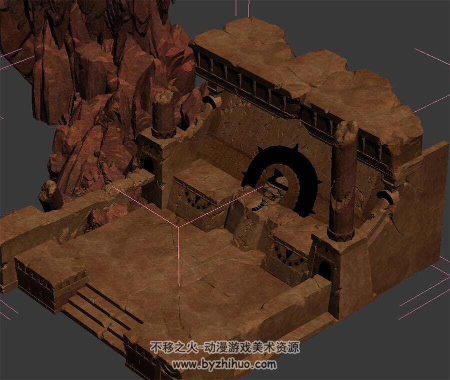 法老陵墓 max格式 3D模型下载 四角面