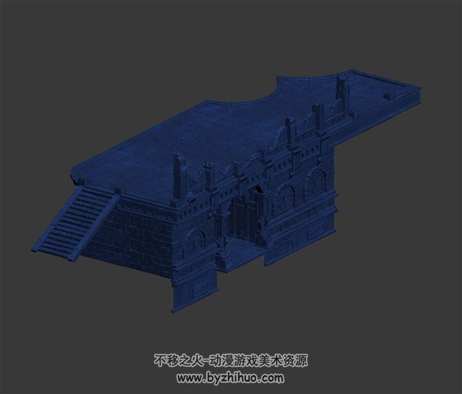 地宫走廊 3D模型 四角面max格式下载