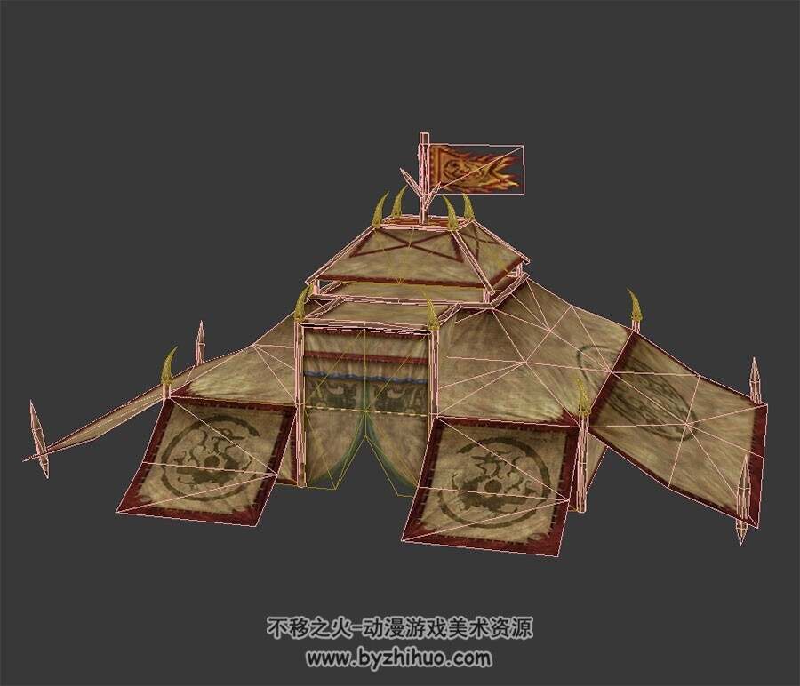 古代军队帐篷 3D模型 四角面max格式下载