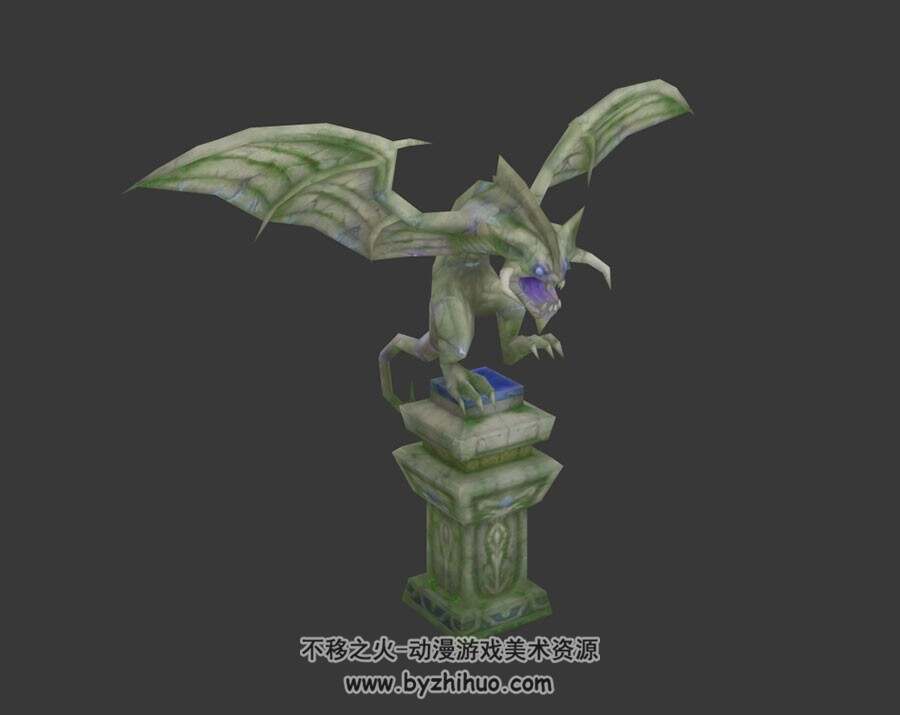 蝙蝠怪物雕像 3D模型 四角面max格式下载