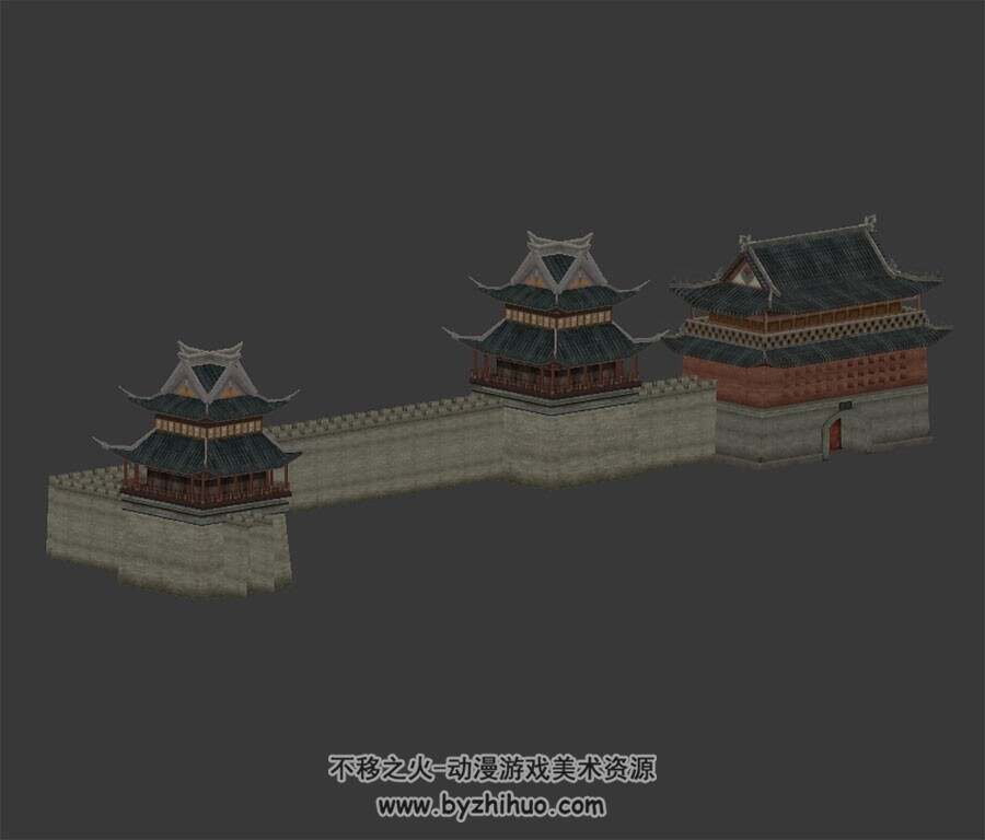 城墙城门 3D模型下载 max格式
