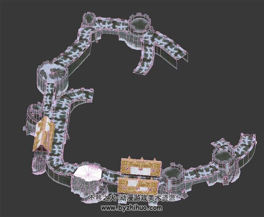 古代军队驻地  3D模型 四角面max格式下载