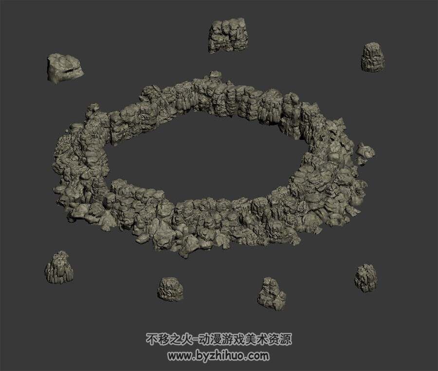 环形石堆 3D模型下载 max格式
