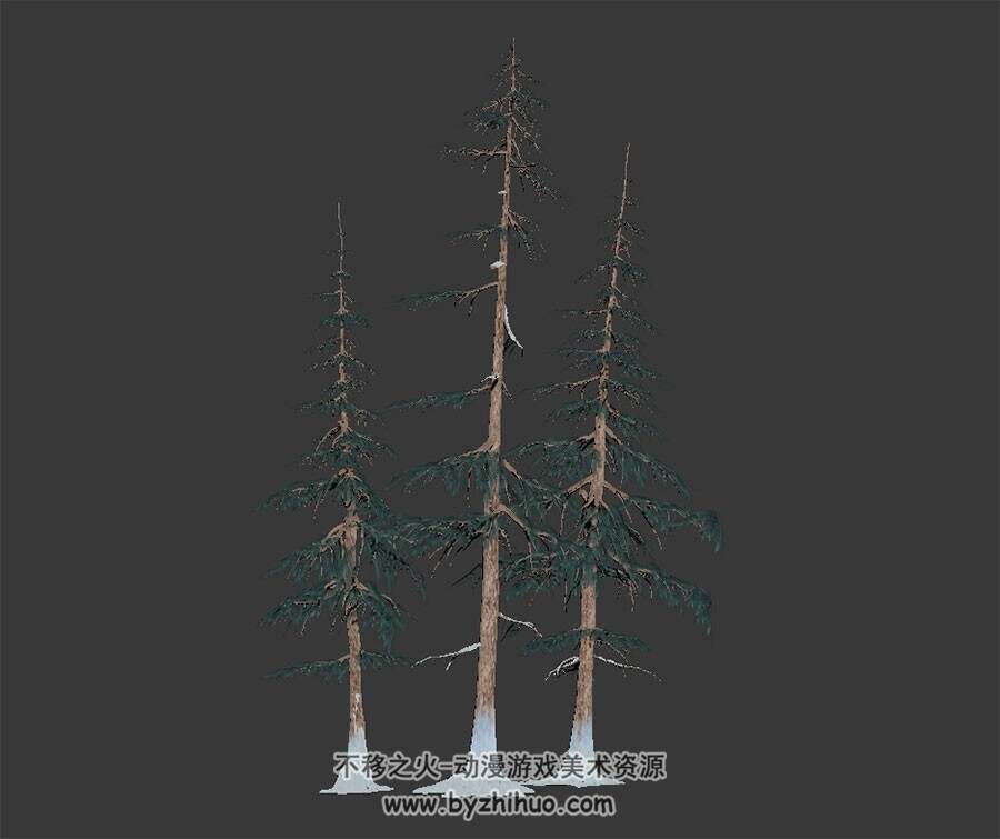 雪地松树 3D模型 max格式下载 野外场景