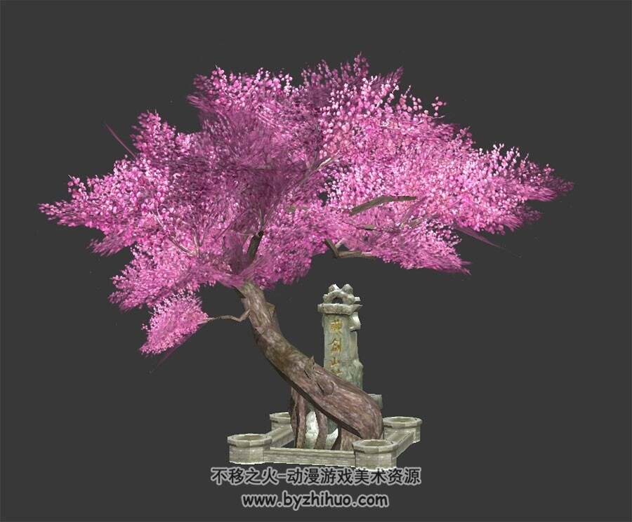 园林景观桃树 中式古典 max模式下载 3D模型