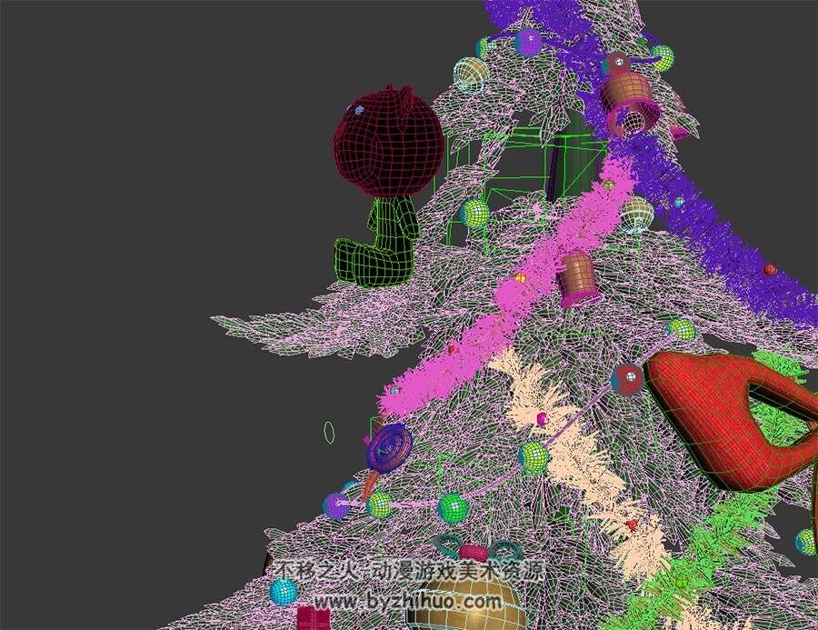 圣诞礼物树 3D模型下载 四角面 max格式