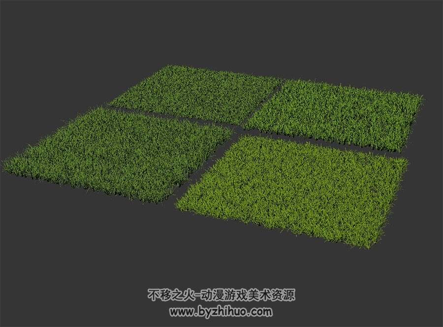 方形草皮 四角面3D模型下载 max格式