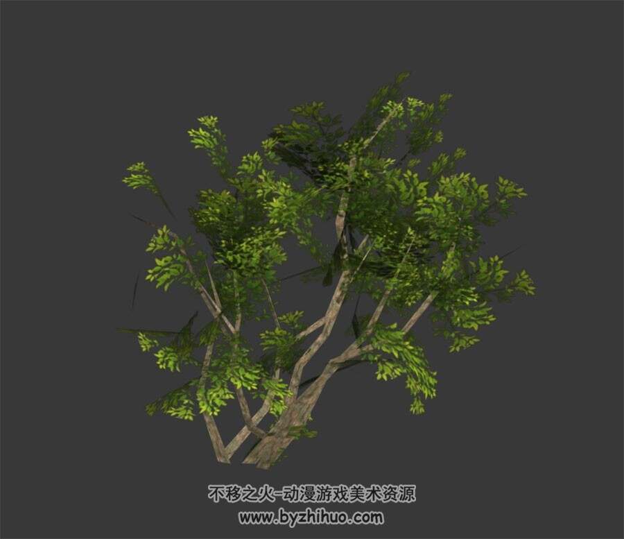 倾斜的树 3D模型下载 max格式