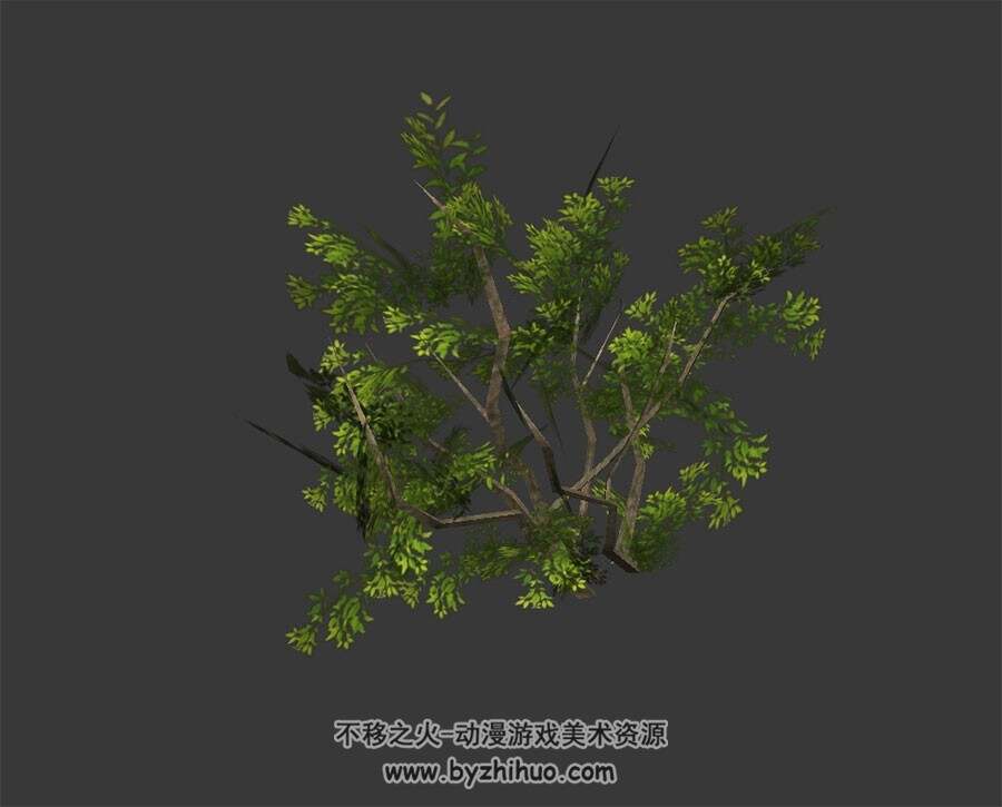 倾斜的树 3D模型下载 max格式
