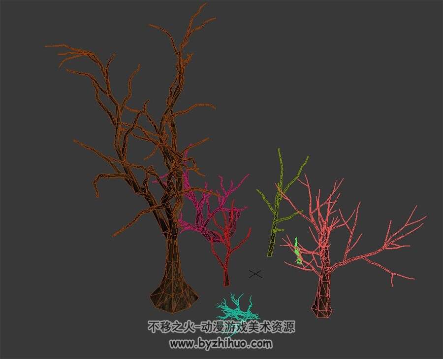 几棵枯树 3D模型下载 max格式