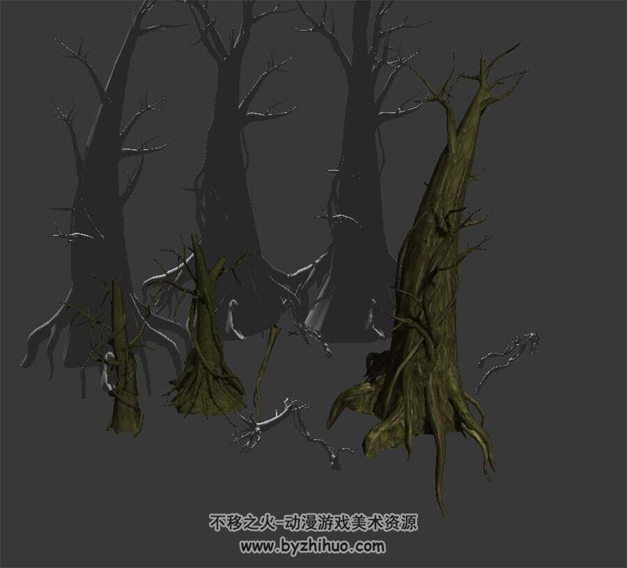 锥形树干 3D模型下载 枯树模型 max格式