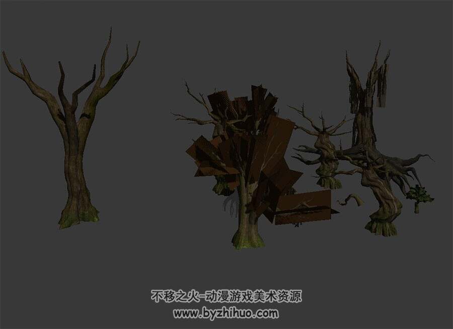 各种光秃的树干 3D模型 max格式下载