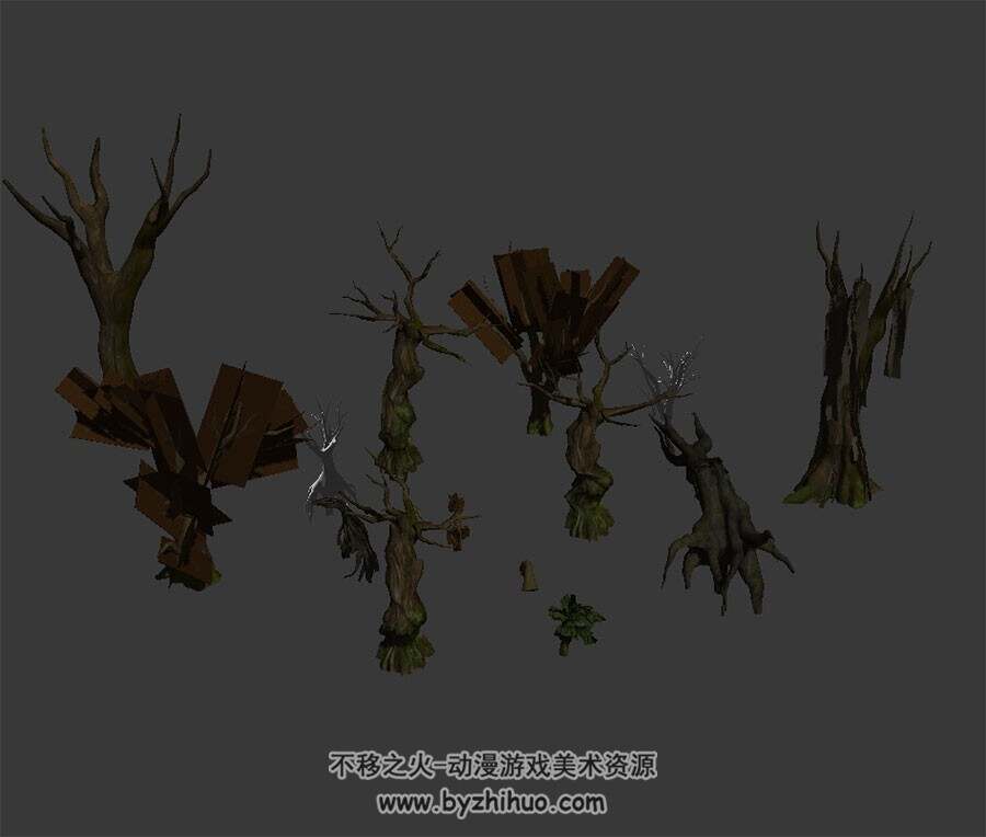 各种光秃的树干 3D模型 max格式下载