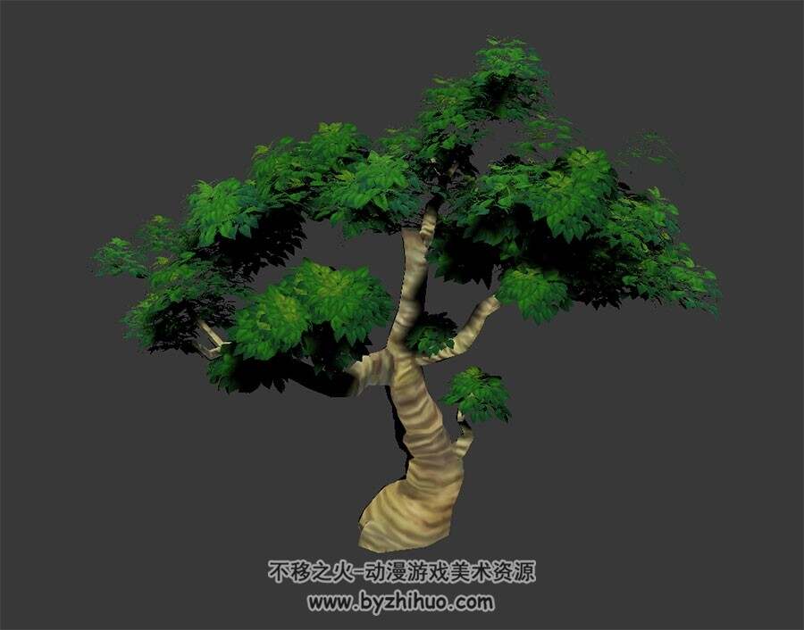 造型树 四角面3D模型 max格式下载