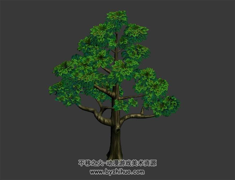笔直的树 max格式 3D模型下载 四角面