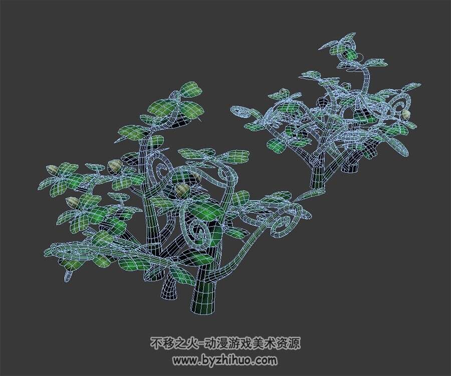 花骨朵 max格式 3D模型下载 四角面