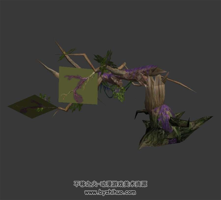 拦腰折断的树 3D模型 max格式下载