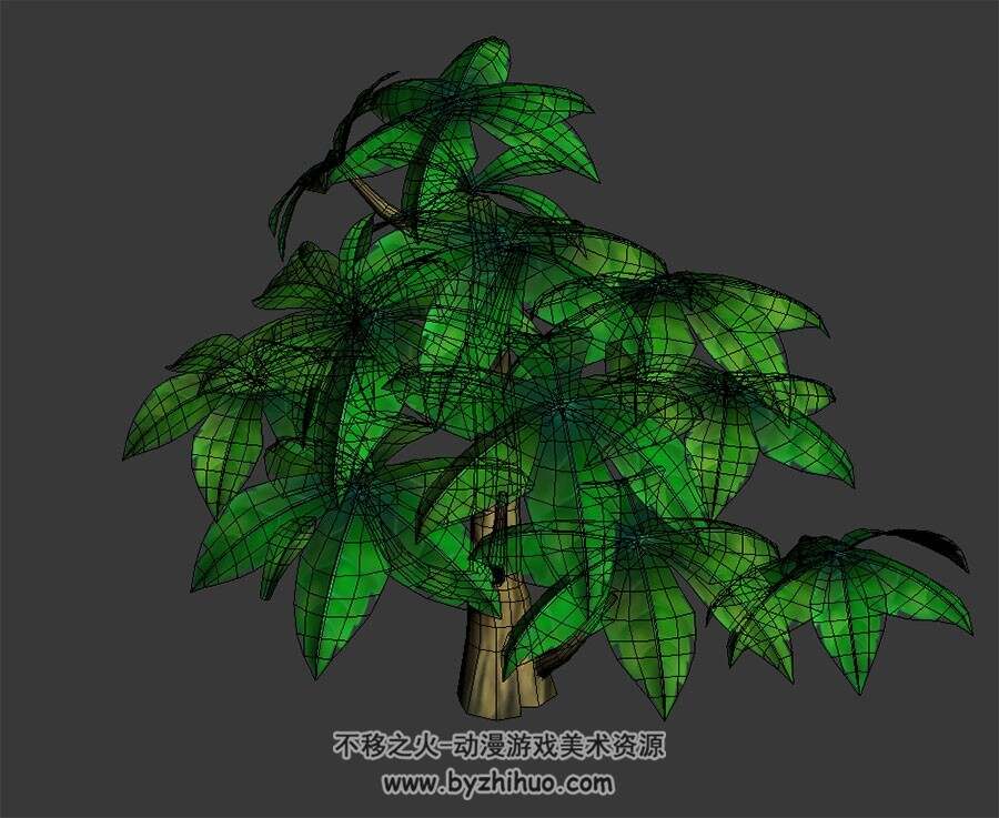 大叶子树 max格式 3D模型下载 四角面