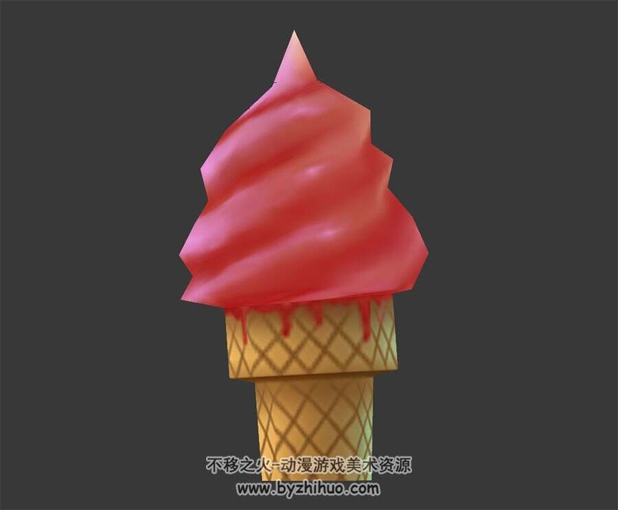 冰淇淋 3D模型 四角面max格式下载